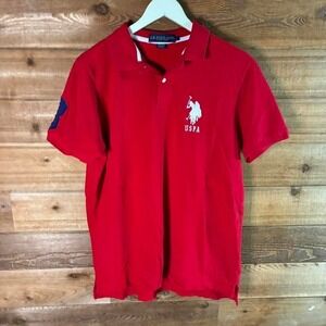 U.S. Polo Assn. red polo shirt with embroidered logo